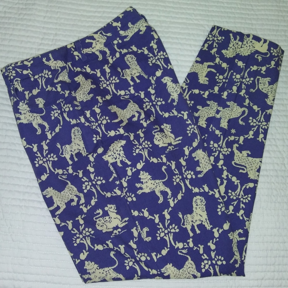 J.MCLAUGHLIN "RENAISSANCE" Animal Pattern High Waisted Ankle Pant *FIT LIKE SZ 6